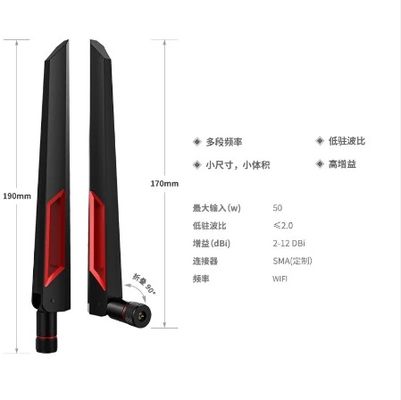 Vertical Polarization 2dBi 3dBi 5dBi 700-2700Mhz 4G LTE Antenna for Wireless Communication