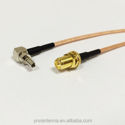 6inch RG316 Coaxial Jumper Cable F Female to CRC9 Male Right Angle RF Adapter Connector