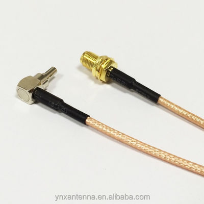6inch RG316 Coaxial Jumper Cable F Female to CRC9 Male Right Angle RF Adapter Connector